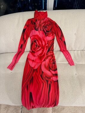 AFRM | Dresses | Afrm Shailene Purple Turtleneck Long Sleeved Mesh Dress  Size M | Poshmark